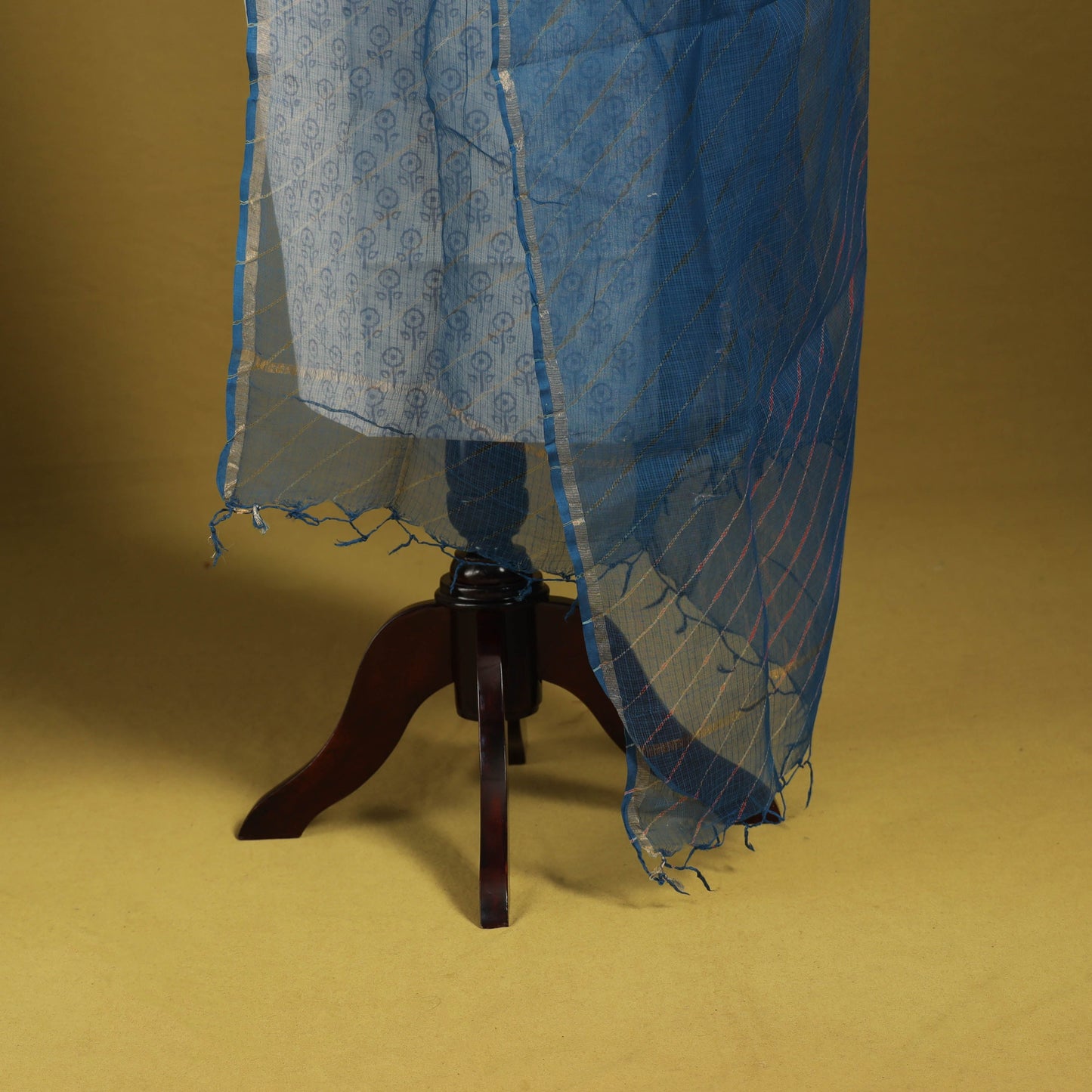 Blue - tie-dye kota doria cotton leheriya dupatta 05