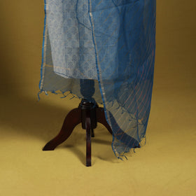 Blue - tie-dye kota doria cotton leheriya dupatta 05