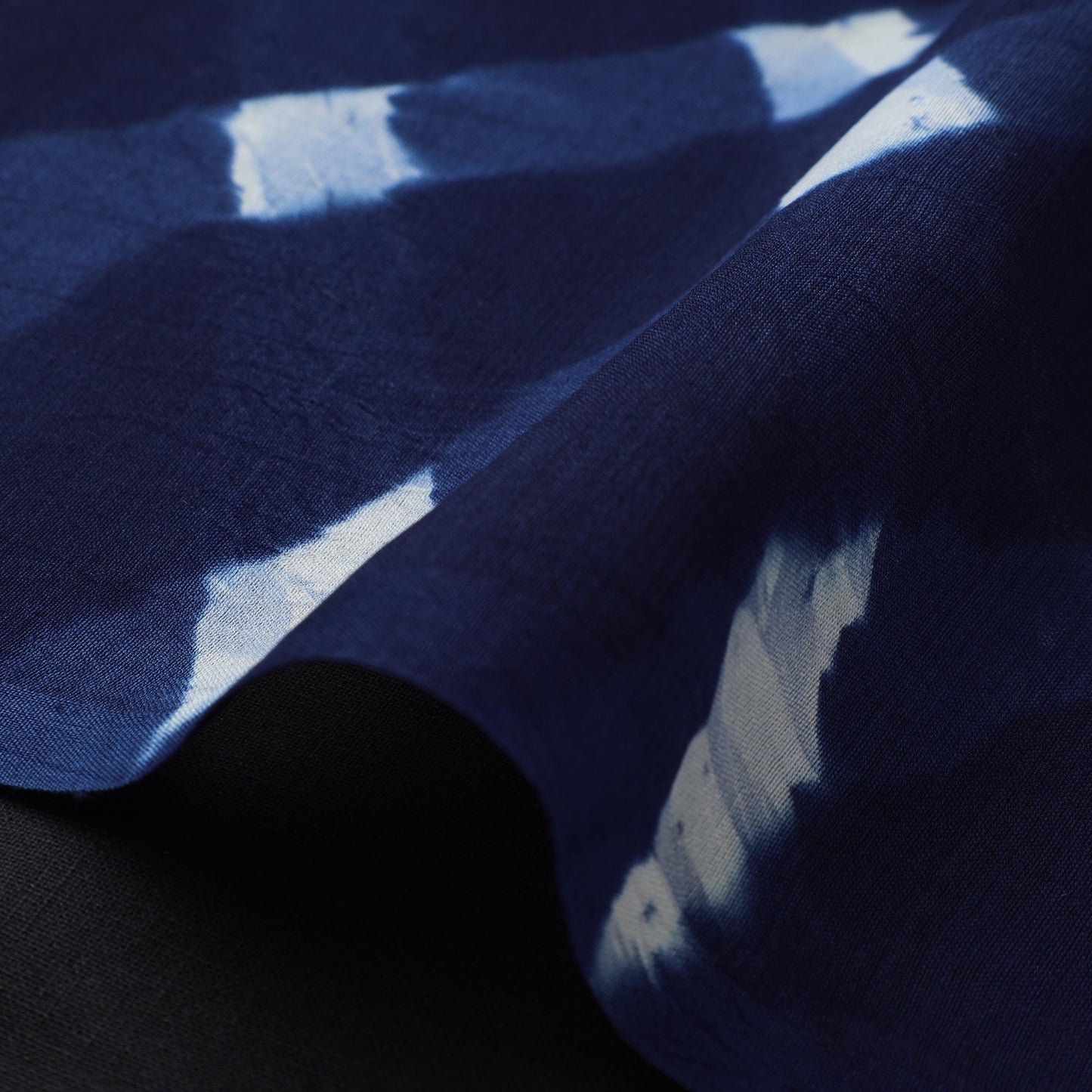 Blue Leheriya Tie-Dye Mothra Chanderi Silk Fabric