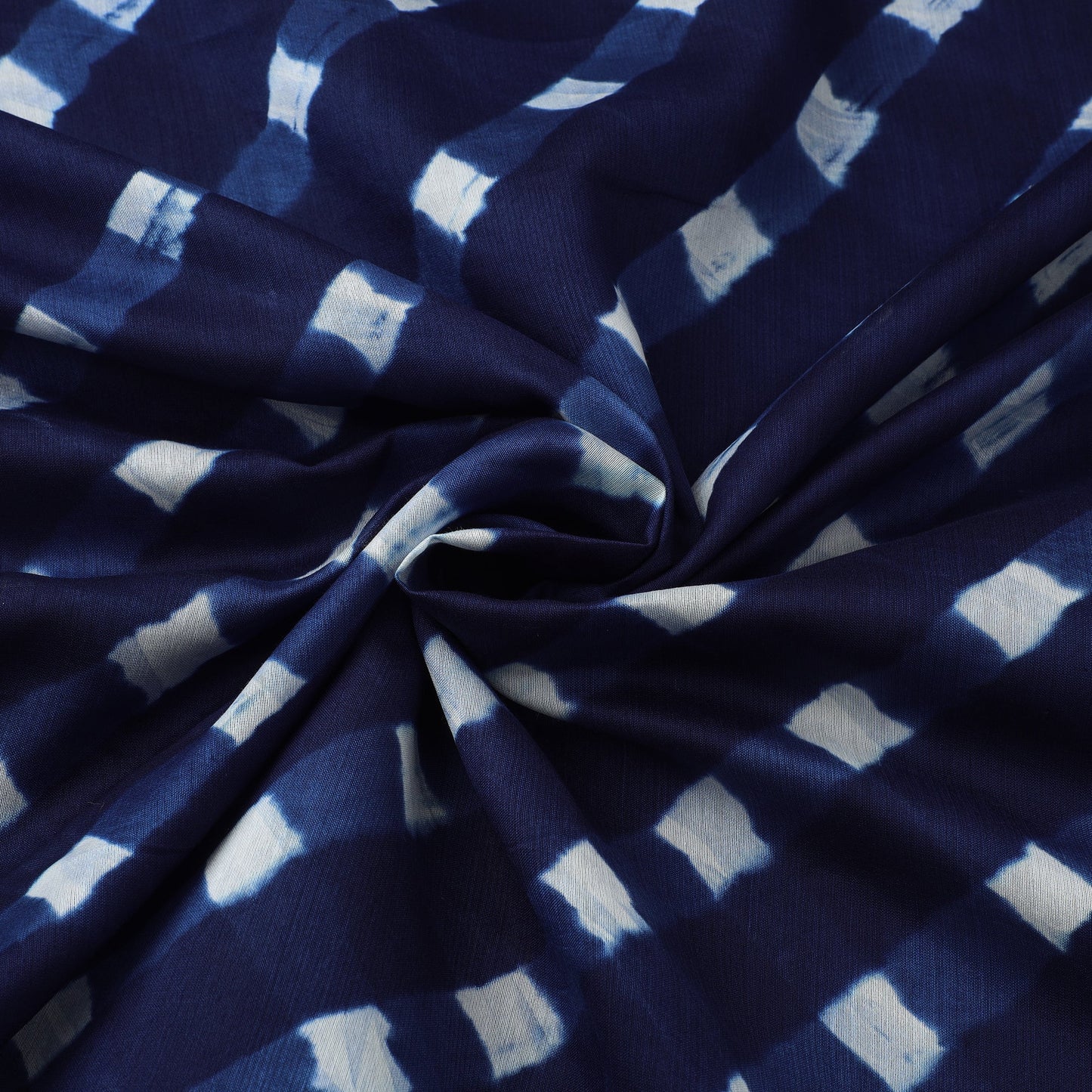 Blue Leheriya Tie-Dye Mothra Chanderi Silk Fabric