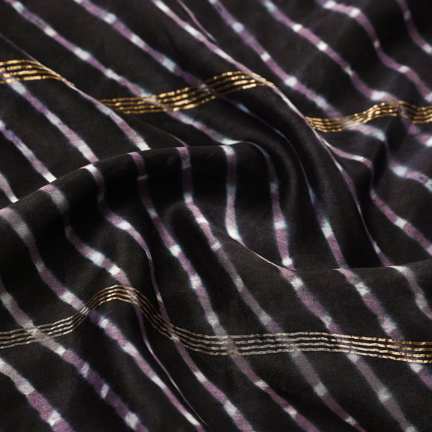 Blue - leheriya tie-dye mothra chanderi silk handloom stole