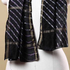 Blue - leheriya tie-dye mothra chanderi silk handloom stole
