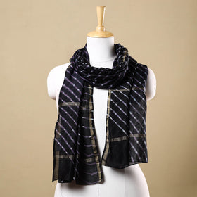 Blue - leheriya tie-dye mothra chanderi silk handloom stole