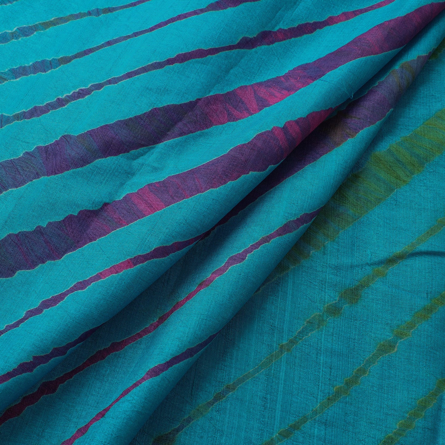 Leheriya Tie-Dye Tussar Silk Handloom Fabric 48 