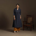 A-line cotton hand embroidered jacquard kurta for women 02