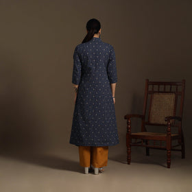 A-line cotton hand embroidered jacquard kurta for women 02