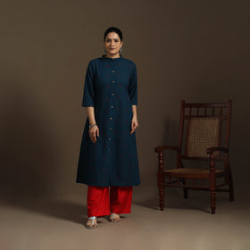 A-line cotton jacquard kurta for women 09 - handcrafted