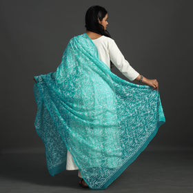 Blue - lucknow chikankari tepchi embroidery georgette