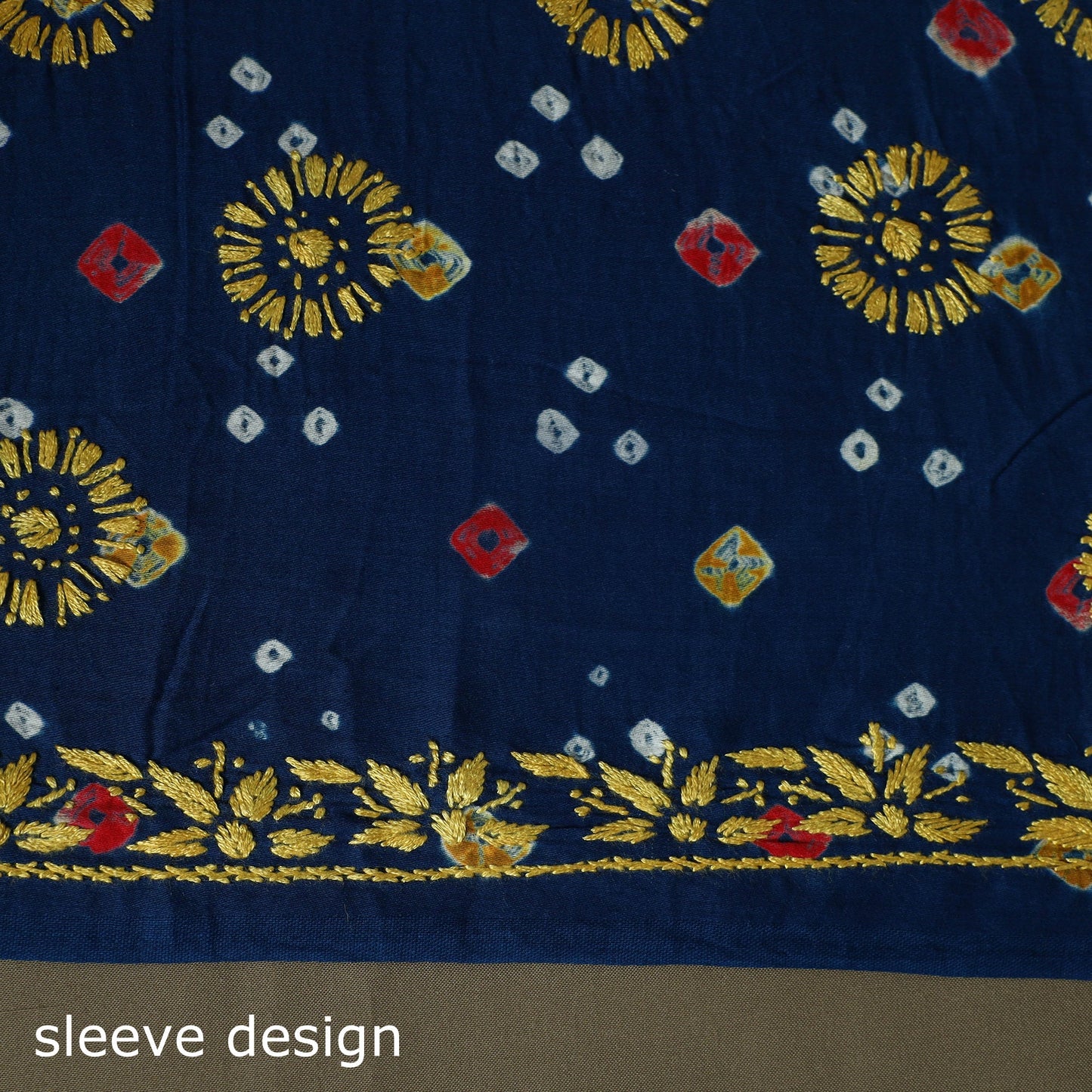 Lucknowi chikankari hand work bandhani unstitched kurta