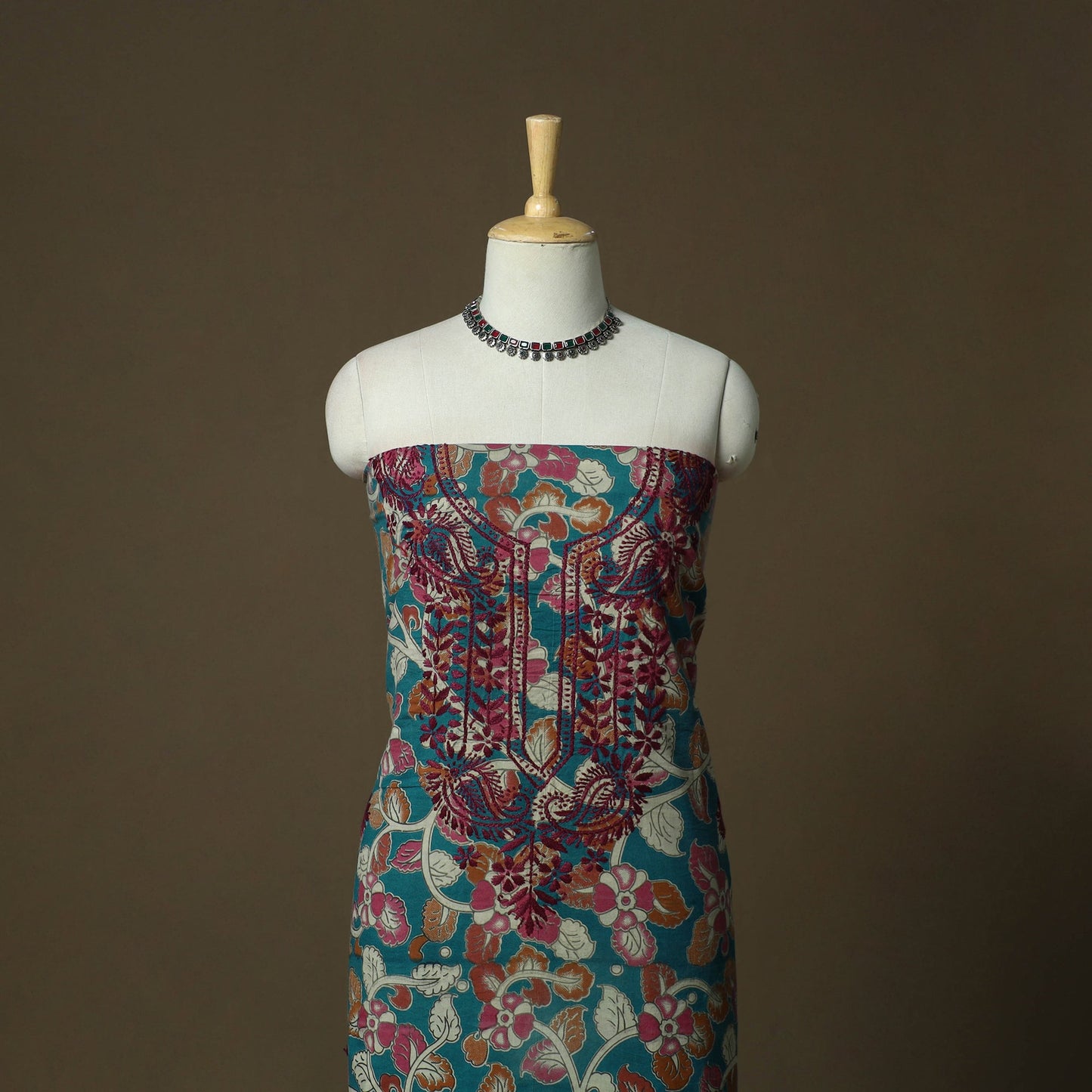 Lucknowi chikankari hand work kalamkari unstitched kurta