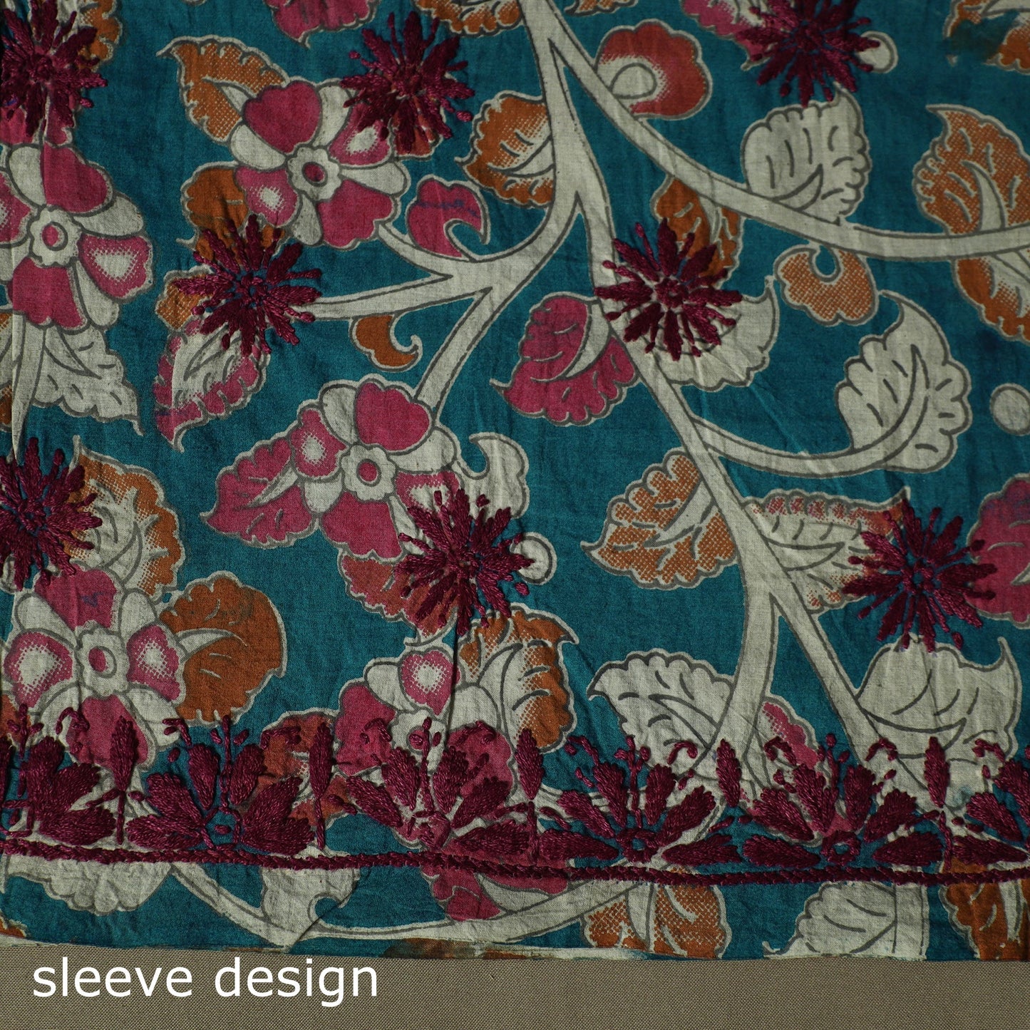 Lucknowi chikankari hand work kalamkari unstitched kurta