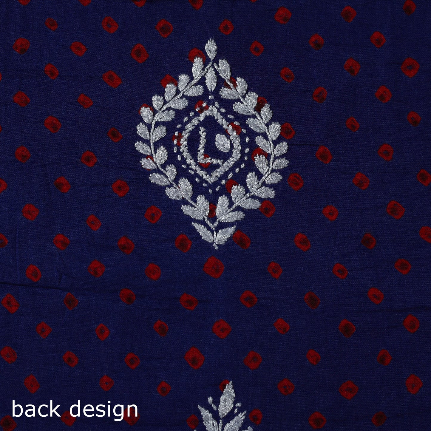 Lucknowi chikankari work bandhani unstitched kurta material