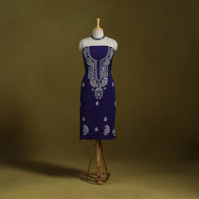 Lucknowi chikankari work bandhani unstitched kurta material