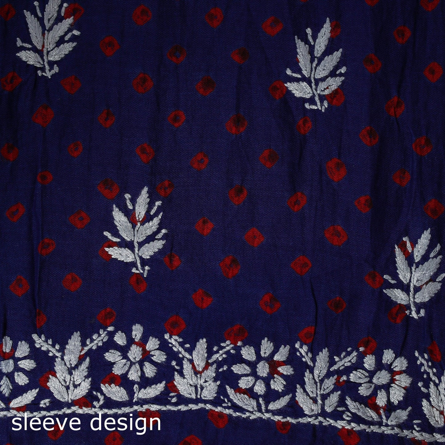 Lucknowi chikankari work bandhani unstitched kurta material