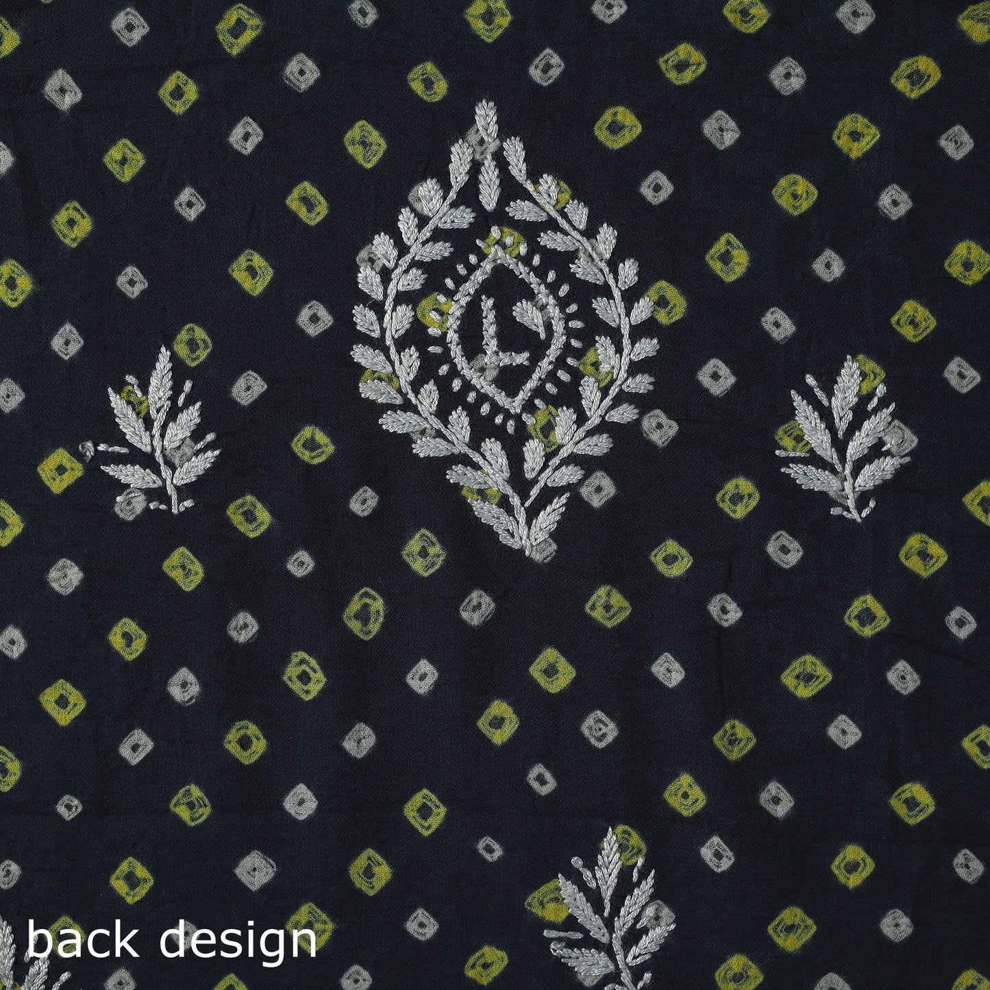 Lucknowi chikankari work bandhani unstitched kurta material