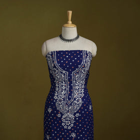 Lucknowi chikankari work bandhani unstitched kurta material