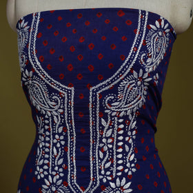 Lucknowi chikankari work bandhani unstitched kurta material