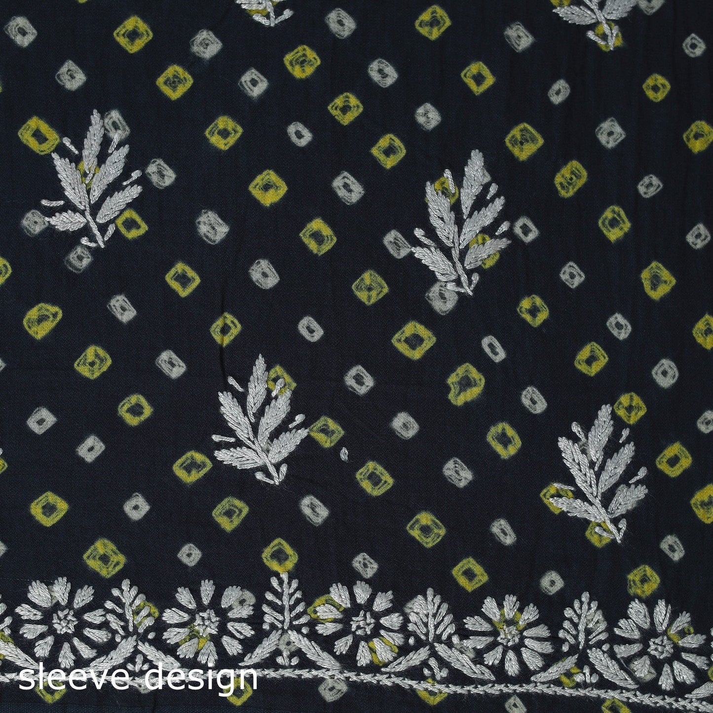 Lucknowi chikankari work bandhani unstitched kurta material