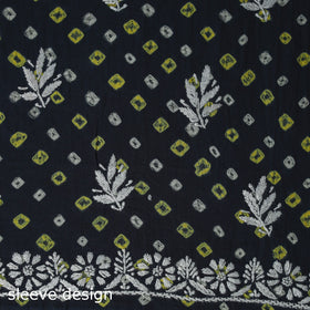 Lucknowi chikankari work bandhani unstitched kurta material