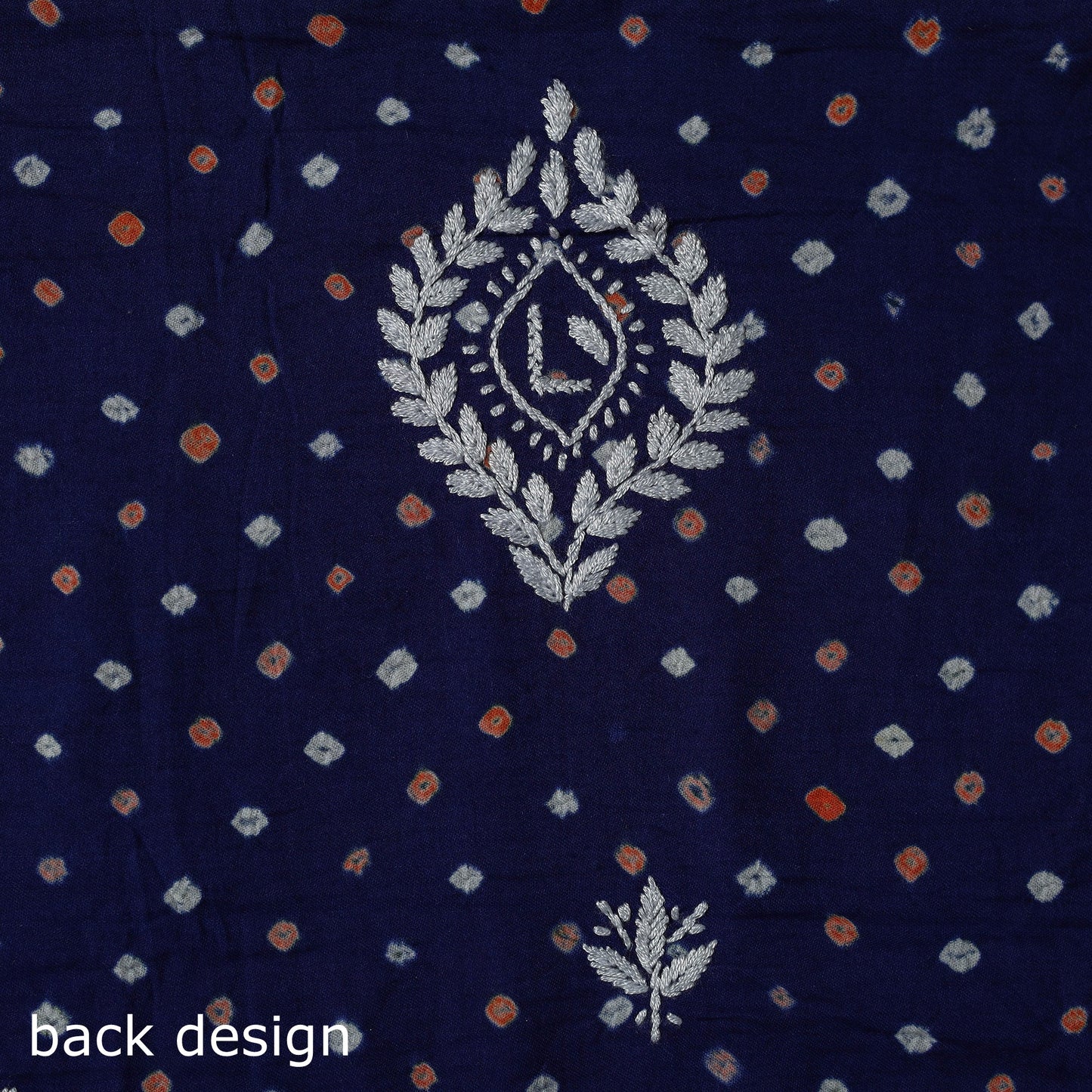 Lucknowi chikankari work bandhani unstitched kurta material