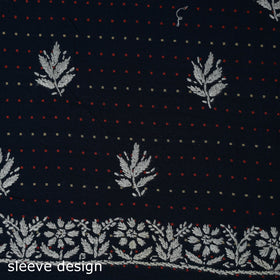 Black - lucknowi chikankari work jacquard unstitched kurta