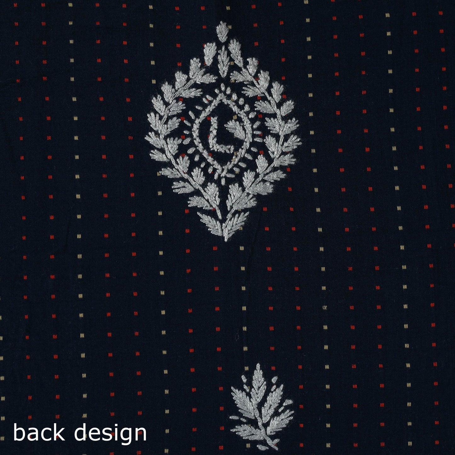 Black - lucknowi chikankari work jacquard unstitched kurta