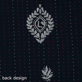 Black - lucknowi chikankari work jacquard unstitched kurta