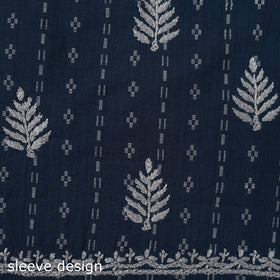 Black - lucknowi chikankari work jacquard unstitched kurta