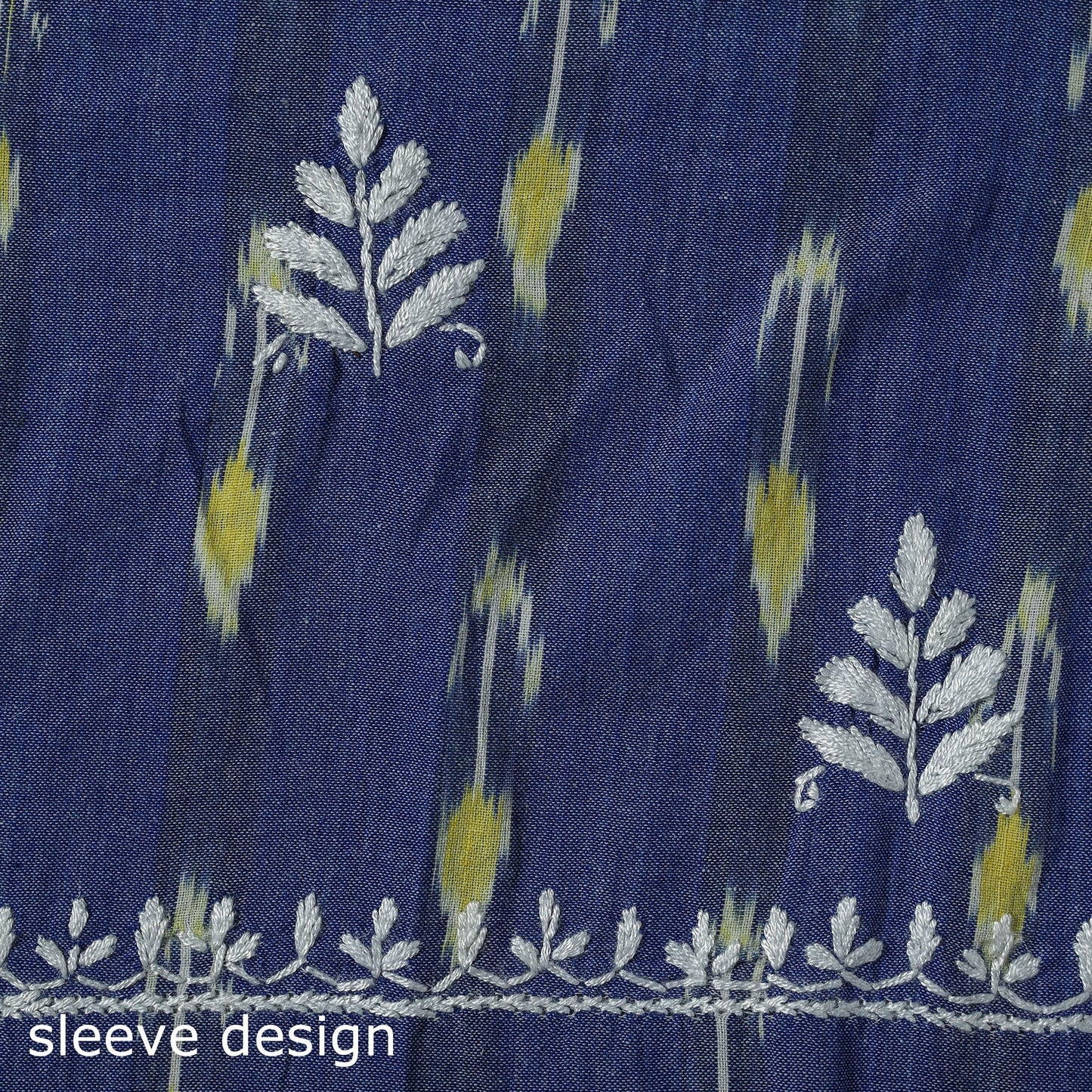 Lucknowi chikankari work pochampally ikat unstitched kurta