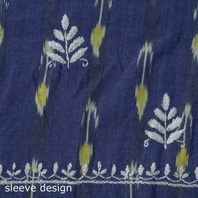 Lucknowi chikankari work pochampally ikat unstitched kurta