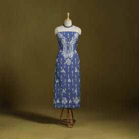 Lucknowi chikankari work pochampally ikat unstitched kurta