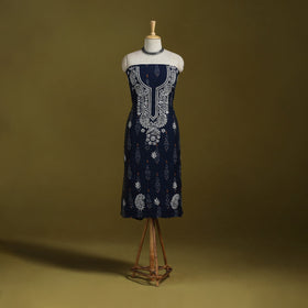 Lucknowi chikankari work pochampally ikat unstitched kurta