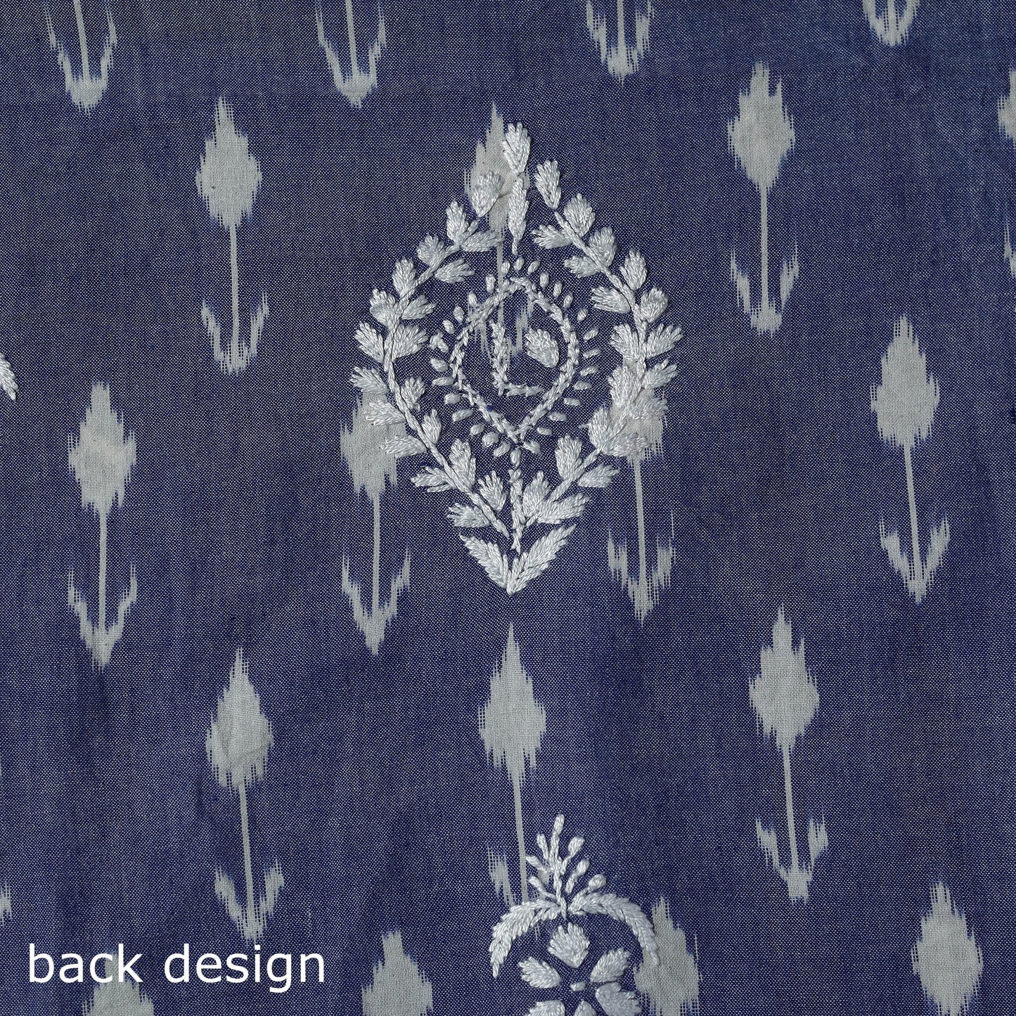 Lucknowi chikankari work pochampally ikat unstitched kurta