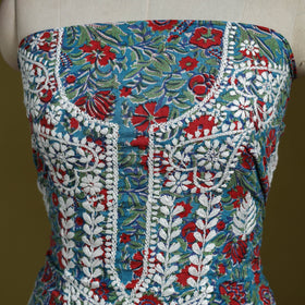 Lucknowi chikankari work sanganeri unstitched kurta