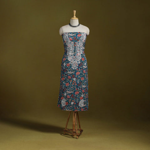 Lucknowi chikankari work sanganeri unstitched kurta