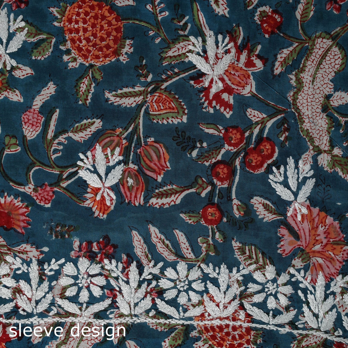 Lucknowi chikankari work sanganeri unstitched kurta