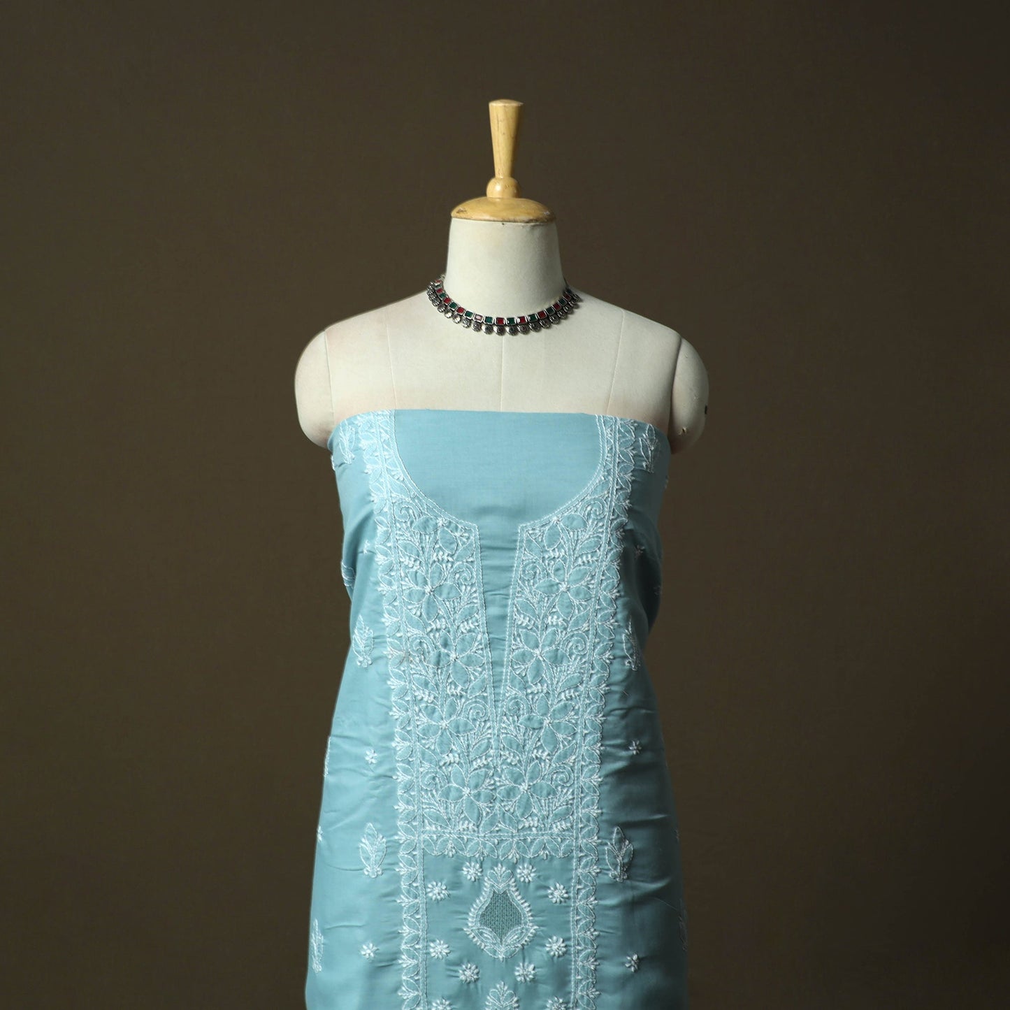 Lucknowi hand embroidered cotton chikankari 3pc unstitched