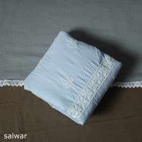 Lucknowi hand embroidered cotton chikankari 3pc unstitched