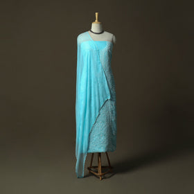 Lucknowi hand embroidered cotton chikankari 3pc unstitched