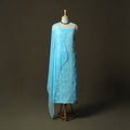 Blue - lucknowi hand embroidered cotton chikankari 3pc