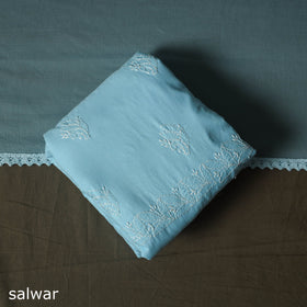 Lucknowi hand embroidered cotton chikankari 3pc unstitched