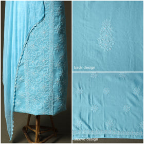 Blue - lucknowi hand embroidered cotton chikankari 3pc