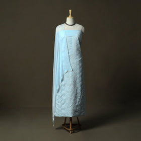 Lucknowi hand embroidered cotton chikankari 3pc unstitched