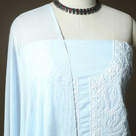 Lucknowi hand embroidered cotton chikankari 3pc unstitched