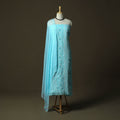 Blue - lucknowi hand embroidered cotton chikankari 3pc