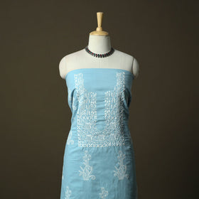 Lucknowi hand embroidered cotton chikankari 3pc unstitched