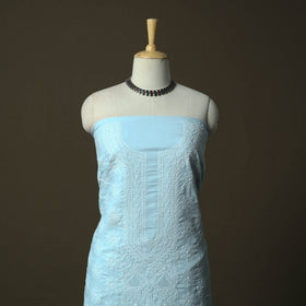Lucknowi hand embroidered cotton chikankari 3pc unstitched