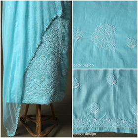 Lucknowi hand embroidered cotton chikankari 3pc unstitched