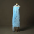 Blue - lucknowi hand embroidered cotton chikankari 3pc