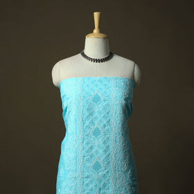 Blue - lucknowi hand embroidered cotton chikankari 3pc